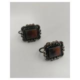 Silver screw back earrings marked Sterling .235oz