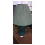 Green ceramic table lamp 26in