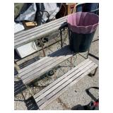 Three tier metal and wood plant stand 39ï¿½ x 24ï¿½ x