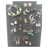 16 pairs of pierced earrings