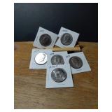 6 COLLCTABLE KENNEDY HALF DOLLARSWITH KEY DATES