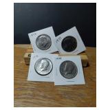 4 COLLECTABLE KENNEDY HALF DOLLARSKEY DATES