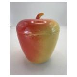 Vintage red yellow apple jar.