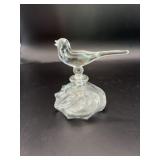 Ladies perfume bottle with bird stopper 4 1/4