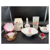 Rose covered dishes.