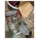 Heisey clear crystal glass basket and