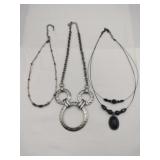 Lia Sophia wire necklaces silvertone