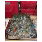 22 piece, vintage Indiana Glass 'Holly' pattern