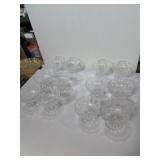 clear glass footed dessert bowls 12 total (great