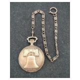 Dunhaven Pocket watch w/ liberty bell  17 jewels