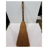 Broom with turned wooden
