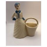 Vintage Sounthern Bell Lady planter.No markings