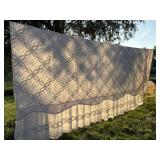 White what bedspread is folded in half on