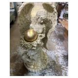 21 inch ivory-colored resin angel garden statue