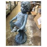 22 inch resin girl bird bath statue