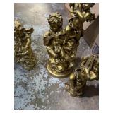 Three gold painted Cupid figurine statues 13