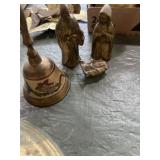 Brass Christmas bell 6 inches and brass manger