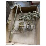 4 brass wall candle holder sconces three of them