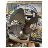 Vintage industrial metal oscillating desk fan