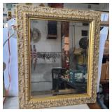 Gold wood framed mirror 25.5in x 21in
