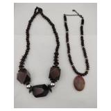 Costa Maya Majesty brown wooden chunk necklace