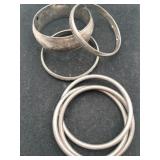 Silvertone bangle bracelets