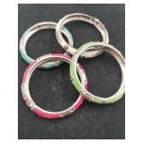 4 multicolor hinged bracelets