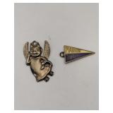 2 silver charms marked Sterling .100oz