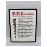 framed piece is a print of The Ten Commandments