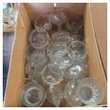 Clear glass cups various styles and shapes