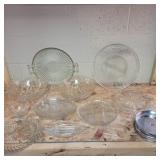Clear glass platters and bowls