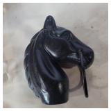 Modern cast iron horse head hitching post top 8in