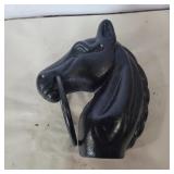 Modern cast iron horse head hitching post top 8in