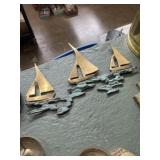 Brass sailboat wall decor 17ï¿½ x 13ï¿½