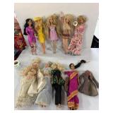 1980-90s vintage Barbie dolls assorted 9 total