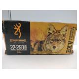 Browning 22-250 REM 50 Gr 20 rounds