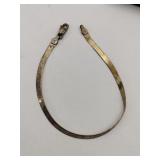 Gold tone silver herringbone bracelet marked 925