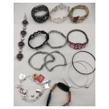 Mixed costume jewelry bracelets