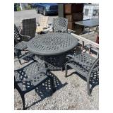 round cast aluminum propane gas fire pit table