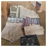 Assorted blankets and 1 rag rug