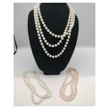 3 Pearl style necklaces