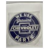 12 in round metal Chevrolet sign