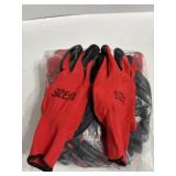 12 prs Nitrile coated gloves size 10