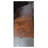 Rolling wooden coffee table chest with storage