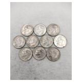 10 1964 silver dimes