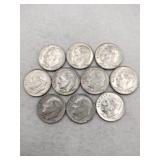 10 1964 silver dimes