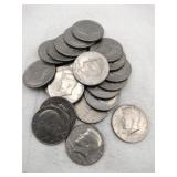 22 Kennedy half dollars mixed years