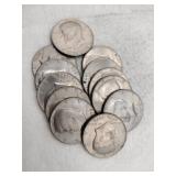 12 Kennedy bicentennial half dollars