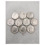 10 1964 silver dimes