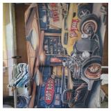 Hot rod fabric wall hanging 56 x 38